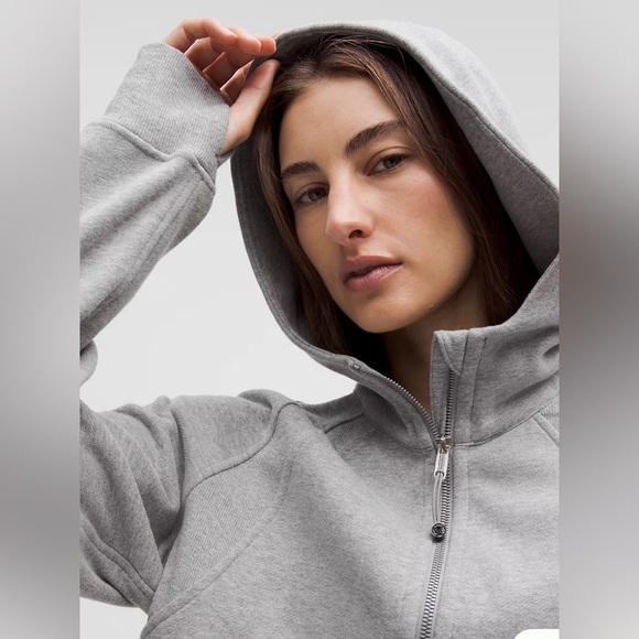 Lululemon Scuba Oversized Half Zip Hoodie Heathered Core Light Grey XS/S LW3DUSS - Picture 4 of 14